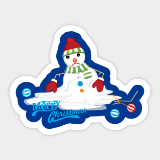 merry christmas melting snowman Sticker